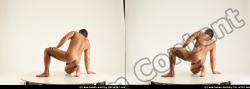 Nude Man White Short Brown 3D Stereoscopic poses Realistic
